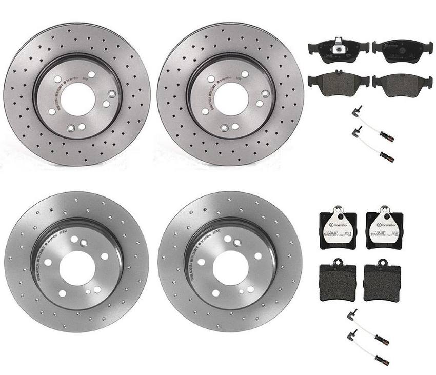 Brembo Brake Pads and Rotors Kit - Front and Rear (288mm/278mm) (Xtra) (Low-Met)